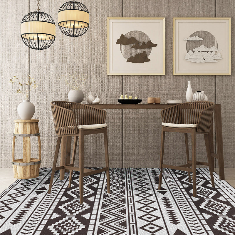 Avtoit | Brown Area Rug Southwestern Tribal Indian Diamond Geometric Rug Polyester Washable Non-Slip Stain Resistant Rug for the Area