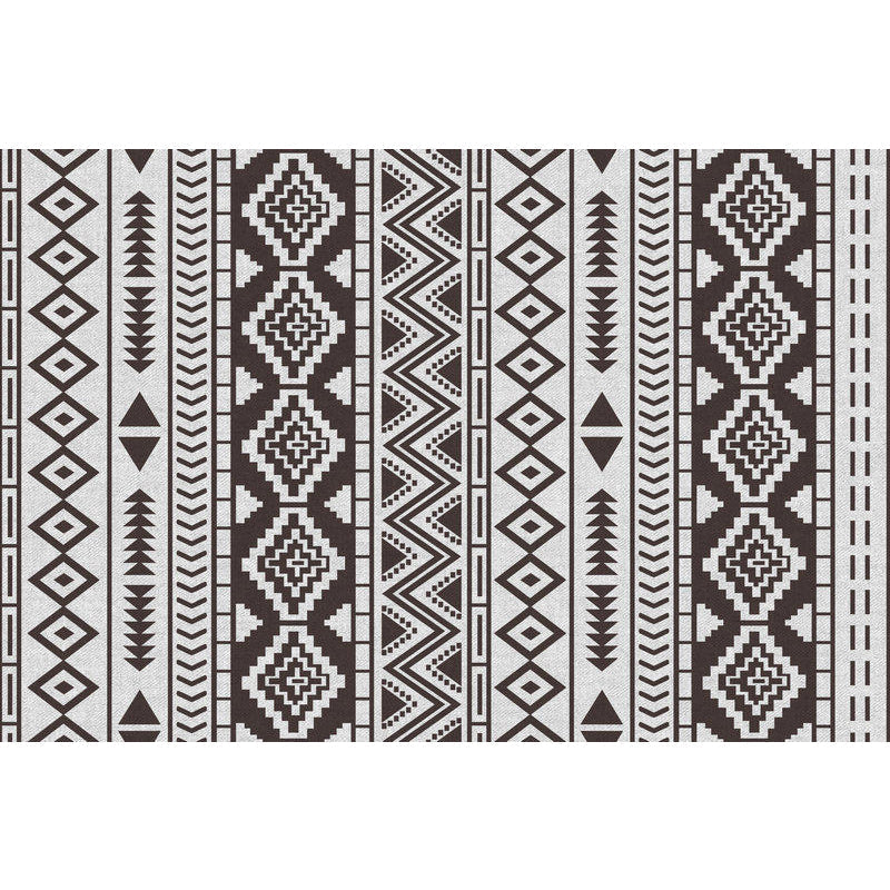 Avtoit | Brown Area Rug Southwestern Tribal Indian Diamond Geometric Rug Polyester Washable Non-Slip Stain Resistant Rug for the Area