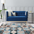 Avtoit | Moroccan Living Room Rug Colorful Petal Diamond Pattern Rug Polyester Non-slip Flooring