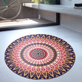 Avtoit | Vintage Floral Carpet Red and Yellow Moroccan Carpet Polyester Non-Slip Back Machine Washable Carpet for the Bedroom