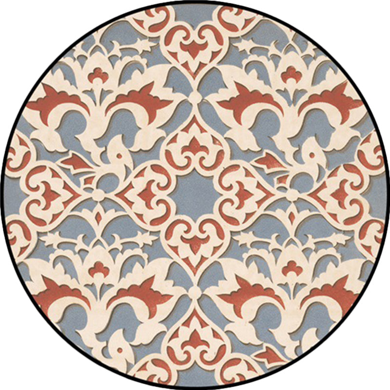 Avtoit | Light Blue Americana Rug Polyester Southwestern Pattern Rug Non-slip Back Rug for Bedroom