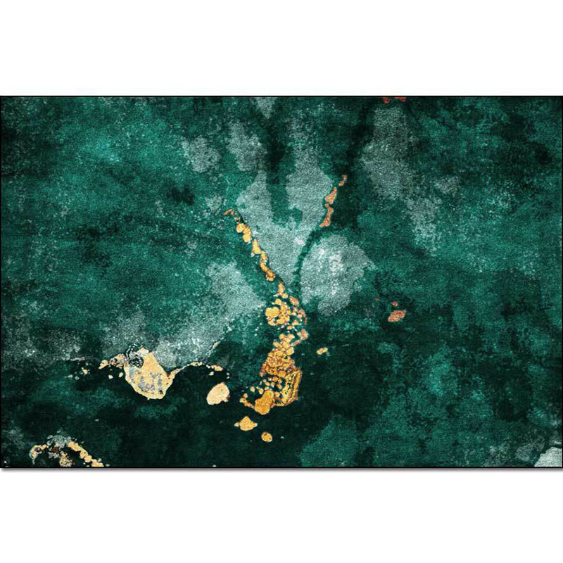 Avtoit | Modern living room rug in green abstract marble pattern rug polyester washable area rug