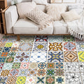 Avtoit | Mediterranean geometric floral pattern carpet multicolor Moroccan carpet polyester non-slip back carpet for bedroom