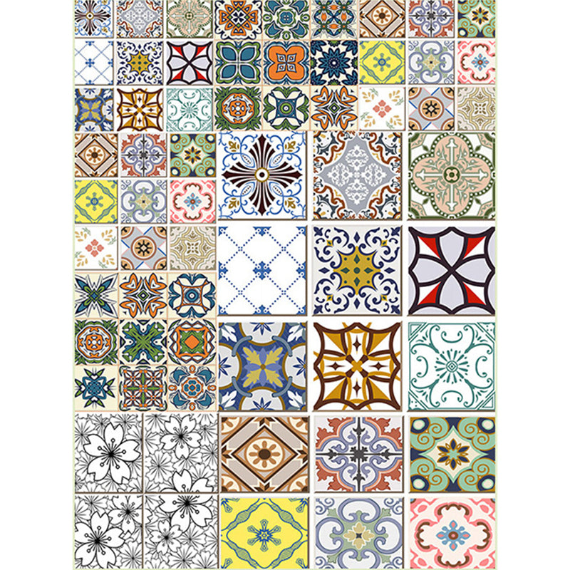 Avtoit | Mediterranean geometric floral pattern carpet multicolor Moroccan carpet polyester non-slip back carpet for bedroom