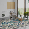 Avtoit | Moroccan living room wallpaper in ivory leaf pattern printed carpet polyester non-slip rug