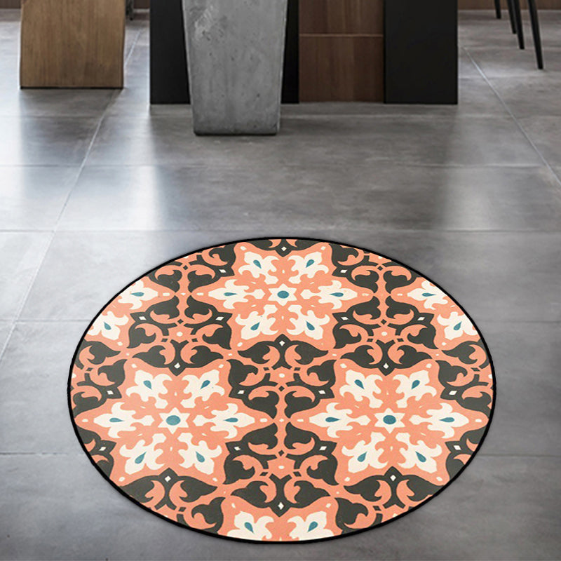 Avtoit | Classic Southwest Rug Orange and Pink Tribal Rug Polyester Non-Slip Back Rug for Living Room