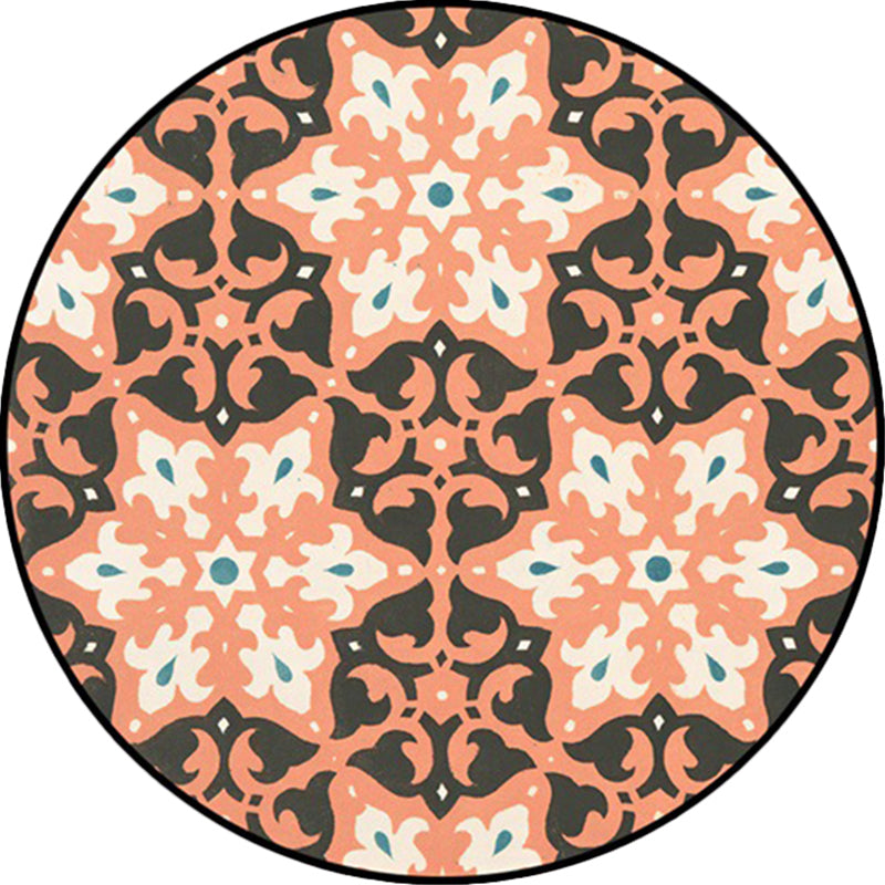 Avtoit | Classic Southwest Rug Orange and Pink Tribal Rug Polyester Non-Slip Back Rug for Living Room