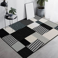 Avtoit | Moroccan living room rug in black and white houndstooth rectangular pattern rug polyester non-slip rug