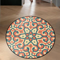Avtoit | Orange Americana Rug Polyester Southwestern Rug Non-slip Backing Rug for Bedroom