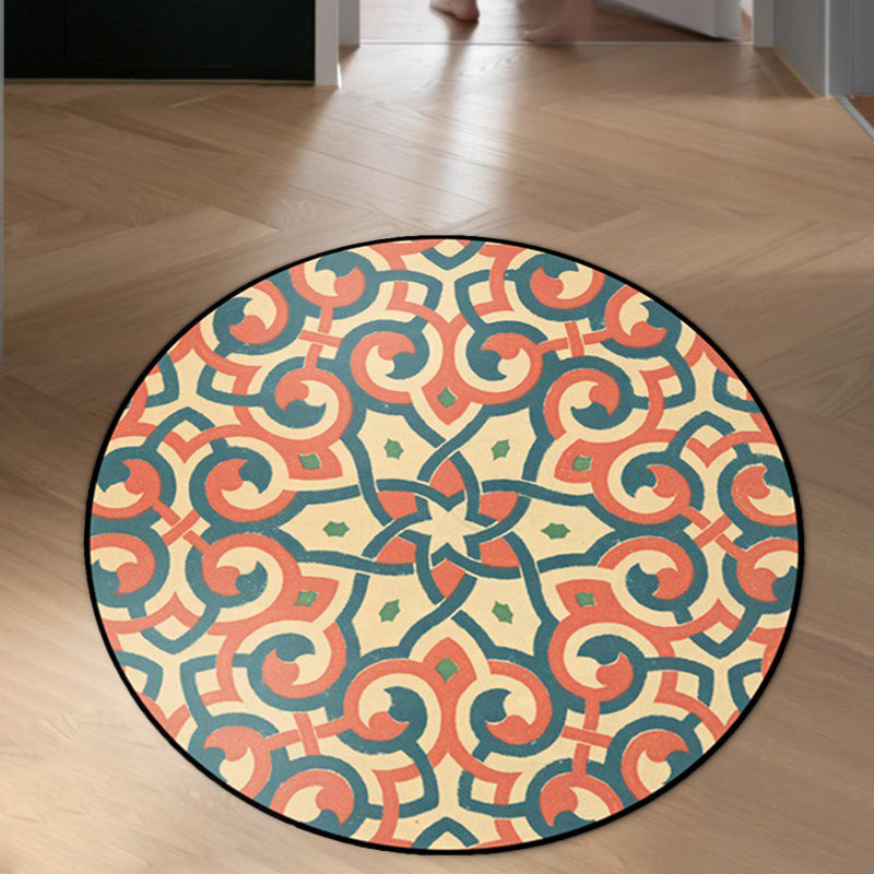 Avtoit | Orange Americana Rug Polyester Southwestern Rug Non-slip Backing Rug for Bedroom