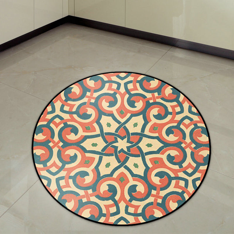 Avtoit | Orange Americana Rug Polyester Southwestern Rug Non-slip Backing Rug for Bedroom