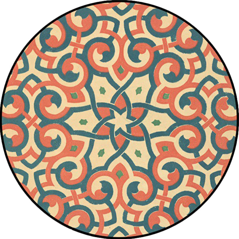 Avtoit | Orange Americana Rug Polyester Southwestern Rug Non-slip Backing Rug for Bedroom