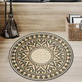 Avtoit | Americana Southwestern Rug Black and Yellow Polyester Rug Non-Slip Back Rug for Bedroom