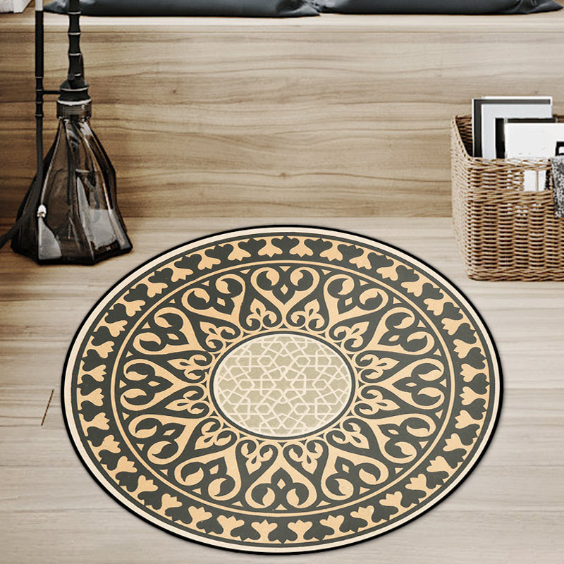 Avtoit | Americana Southwestern Rug Black and Yellow Polyester Rug Non-Slip Back Rug for Bedroom