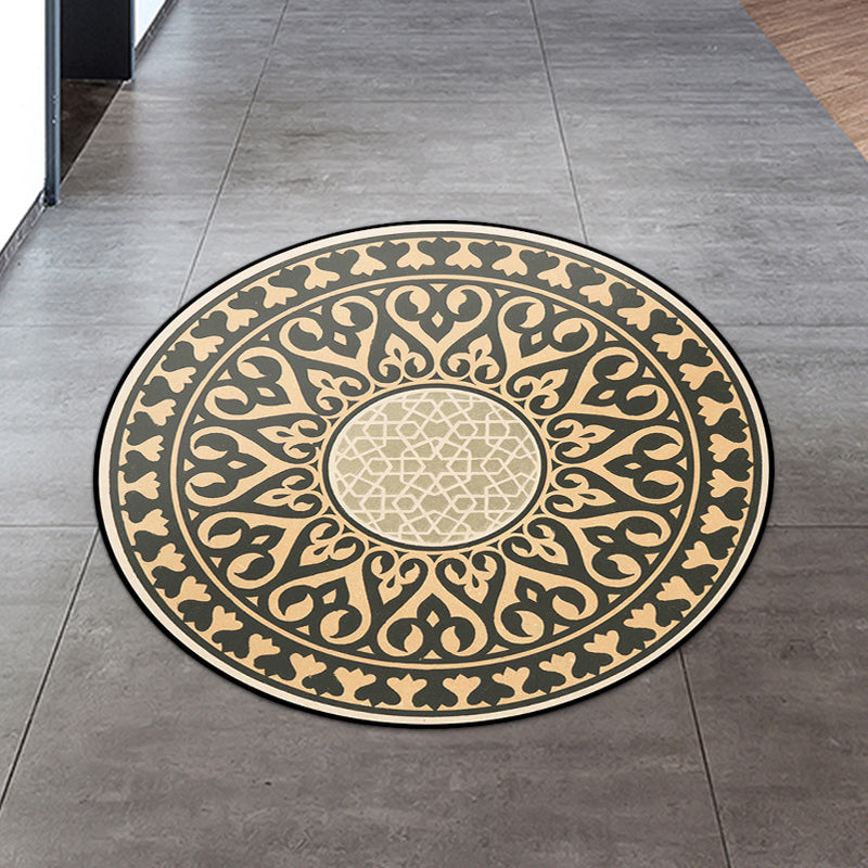 Avtoit | Americana Southwestern Rug Black and Yellow Polyester Rug Non-Slip Back Rug for Bedroom