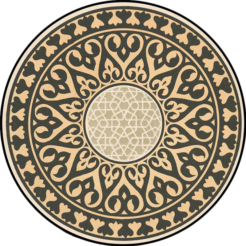Avtoit | Americana Southwestern Rug Black and Yellow Polyester Rug Non-Slip Back Rug for Bedroom