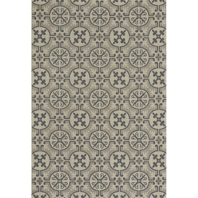 Avtoit | Moroccan Circle Pattern Rug in Brown Polyester Floor Mat Anti-Slip Area Rug for Home Decor