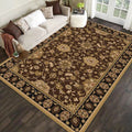 Avtoit | Persian petal pattern rug in brown Moroccan rug polyester non-slip mat rug for bedroom