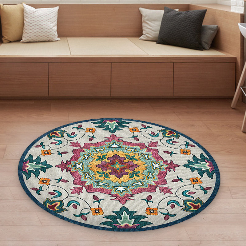 Avtoit | Classic Blue and Red Americana Carpet Synthetic Tribal Carpet Non-Slip Back Carpet for Bedroom