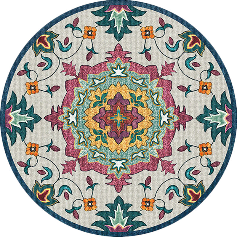Avtoit | Classic Blue and Red Americana Carpet Synthetic Tribal Carpet Non-Slip Back Carpet for Bedroom