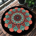 Avtoit | Pink and black southwestern rug Polyester Tribal Floral rug washable rug for the living room