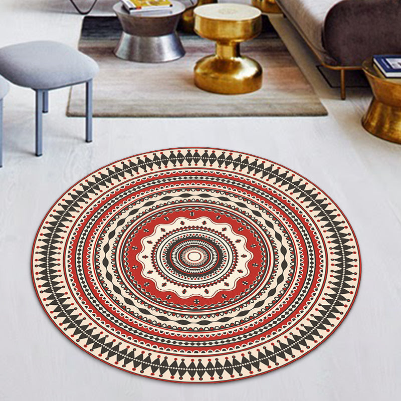 Avtoit | Classic red Southwest rug Polyester tribal rug washable rug for the bedroom