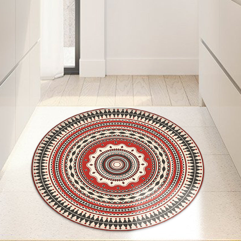 Avtoit | Classic red Southwest rug Polyester tribal rug washable rug for the bedroom