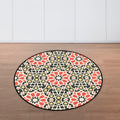 Avtoit | American Southwest Star Flower Carpet Red and Black Polyester Rug Non-Slip Back Carpet for Bedroom