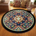 Avtoit | Blue and Black Americana Rug Polyester Southwestern Rug non-slip backing Rug for Bedroom