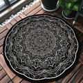 Avtoit | American Southwestern Carpet Black and White Polyester Carpet Washable Area Rug for Living Room