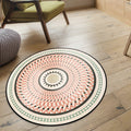 Avtoit | Classic Southwestern Geometric Rug Pink and White Americana Rug Polyester Non-Slip Back Living Room Area Rug for the Living Room