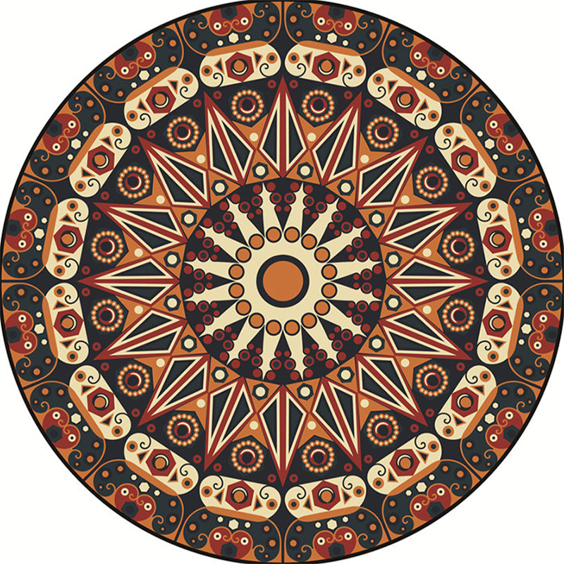 Avtoit | Moroccan Flower Carpet White and Red Polyester Carpet Non-Slip Backing Machine Washable Carpet for Bedroom