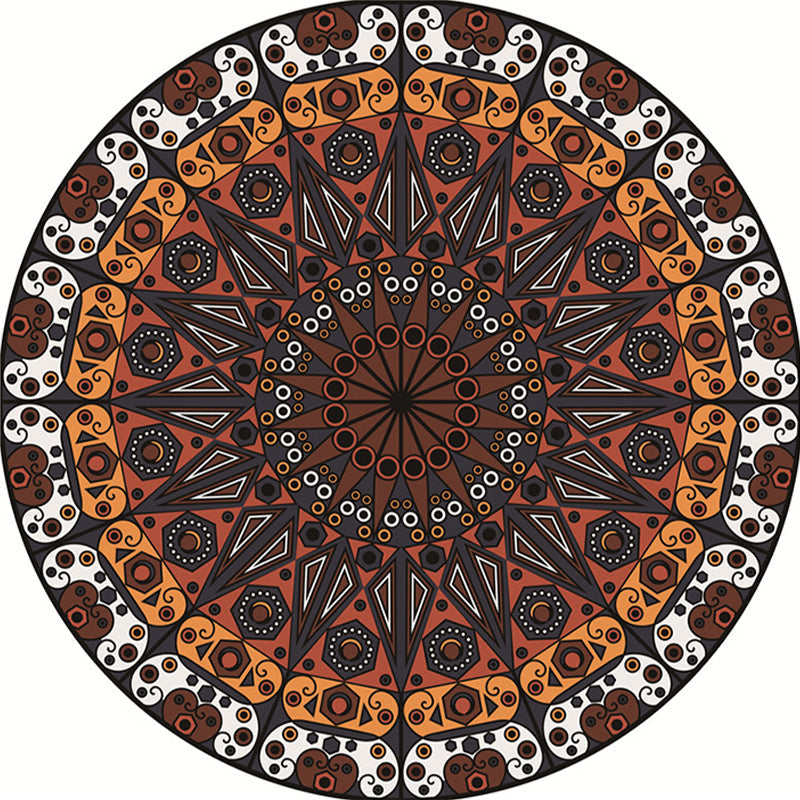 Avtoit | Moroccan Flower Carpet White and Red Polyester Carpet Non-Slip Backing Machine Washable Carpet for Bedroom
