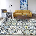 Avtoit | Persian floral pattern print rug in white Moroccan rug polyester non-slip backing rug for bedroom