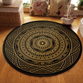 Avtoit | Vintage Southwest Rug Yellow and Black Tribal Rug Polyester Non-Slip Backing Rug for Living Room