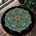Avtoit | Retro green Southwest rug polyester tribal area rug washable rug for bedroom