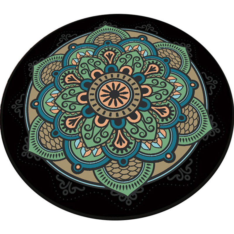 Avtoit | Retro green Southwest rug polyester tribal area rug washable rug for bedroom