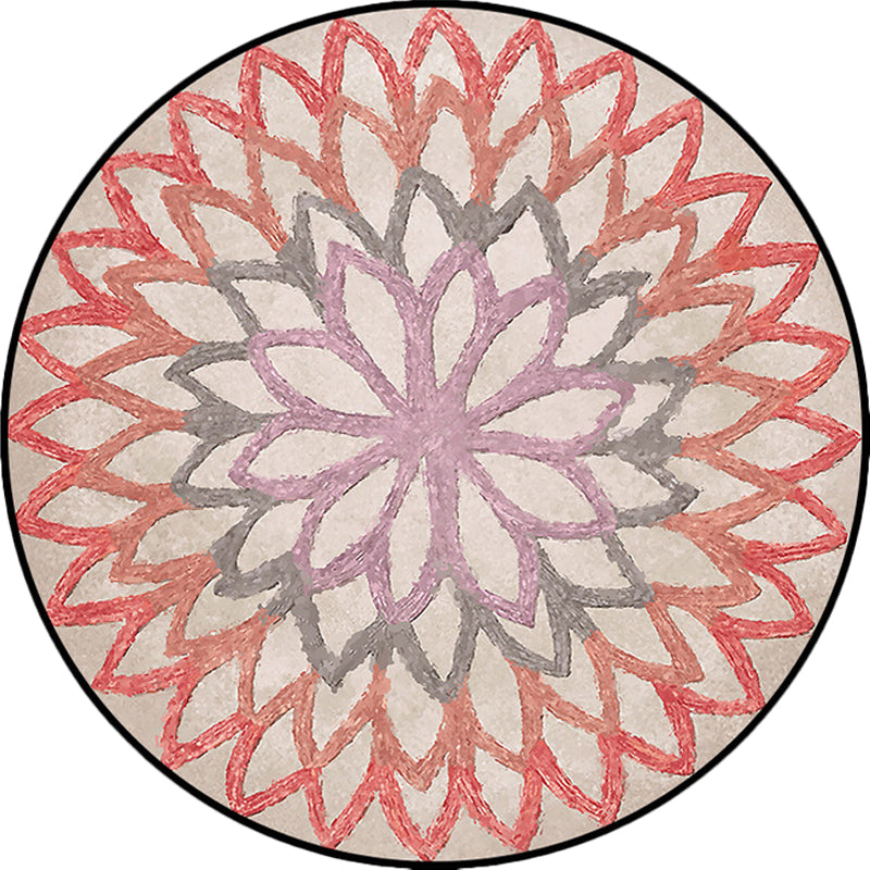 Avtoit | Red and green Moroccan carpet polyester flower carpet non-slip back carpet for living room