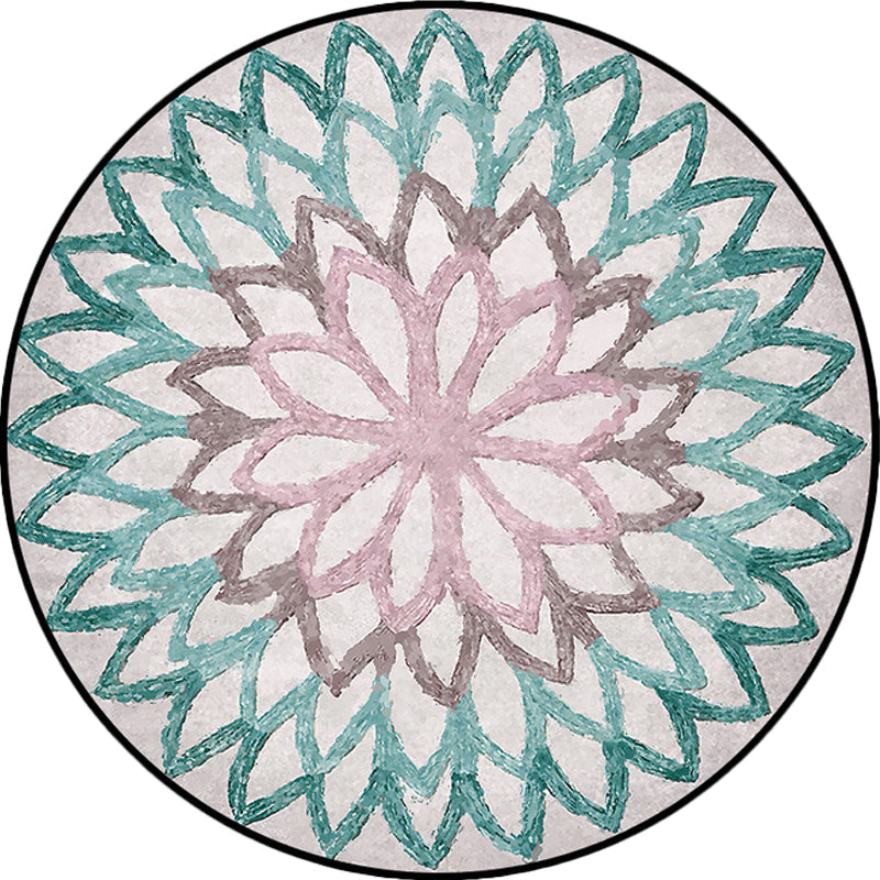 Avtoit | Red and green Moroccan carpet polyester flower carpet non-slip back carpet for living room
