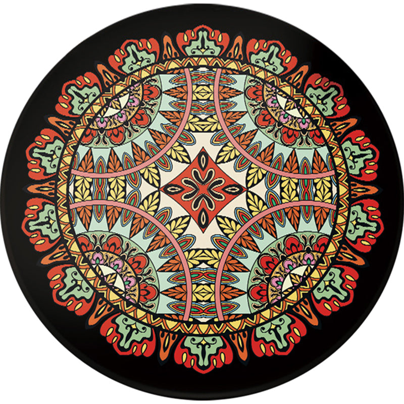Avtoit | Southwest Tribal Carpet Red and Black Polyester Rug with Non-Slip Back Area Rug for Bedroom