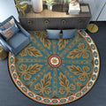 Avtoit | Blue Americana Rug Polyester Southwestern Leaf Rug with Non-Slip Back for the Bedroom