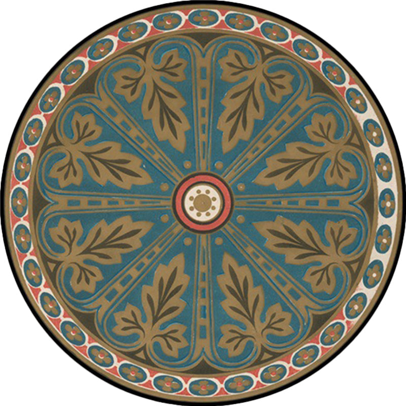 Avtoit | Blue Americana Rug Polyester Southwestern Leaf Rug with Non-Slip Back for the Bedroom