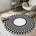 Avtoit | Moroccan floral geometric rug black and white polyester rug non-slip backing area rug for bedroom