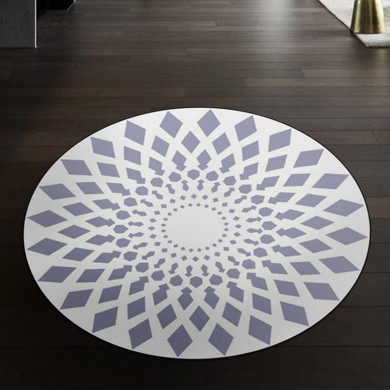 Avtoit | Moroccan floral geometric rug black and white polyester rug non-slip backing area rug for bedroom