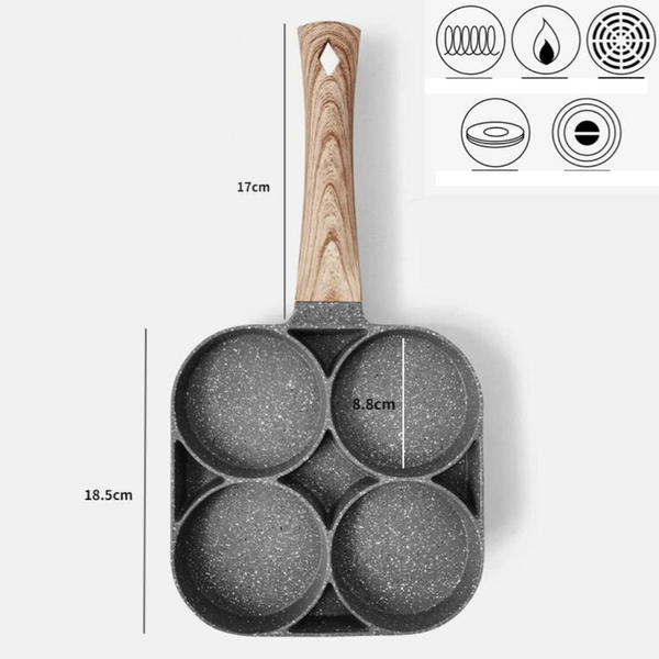 Avtoit | QuickCook - Frying pan with more sections and transparent handle