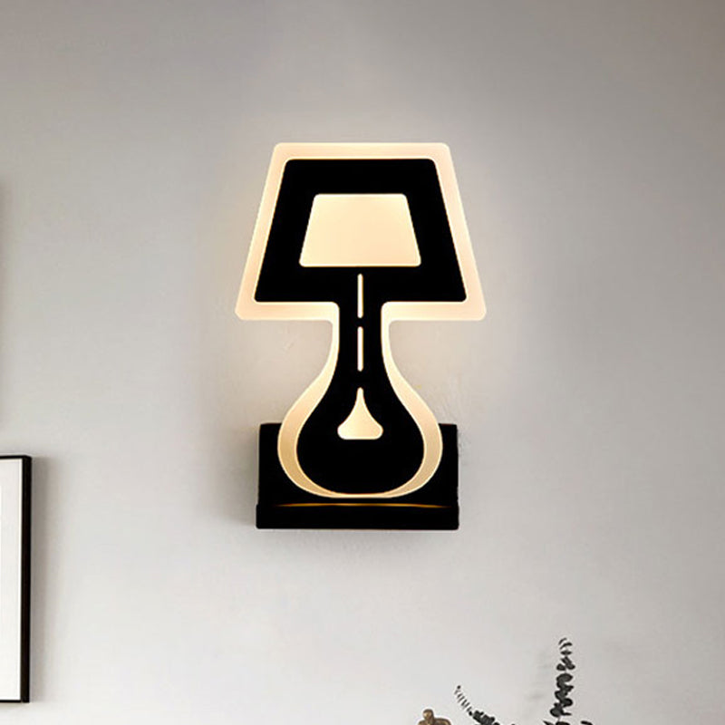 Avtoit | Modern LED Wall Lamp with Acrylic Shade Black/White Desk Lamp Shapes Wall Lighting in Warm/White Light