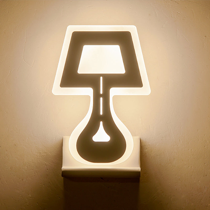 Avtoit | Modern LED Wall Lamp with Acrylic Shade Black/White Desk Lamp Shapes Wall Lighting in Warm/White Light