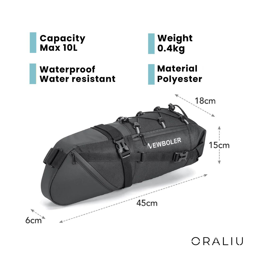 Avtoit | Waterproof Bike Saddle Bag – 10L Capacity, Lightweight & Durable Cycling Seat Pack