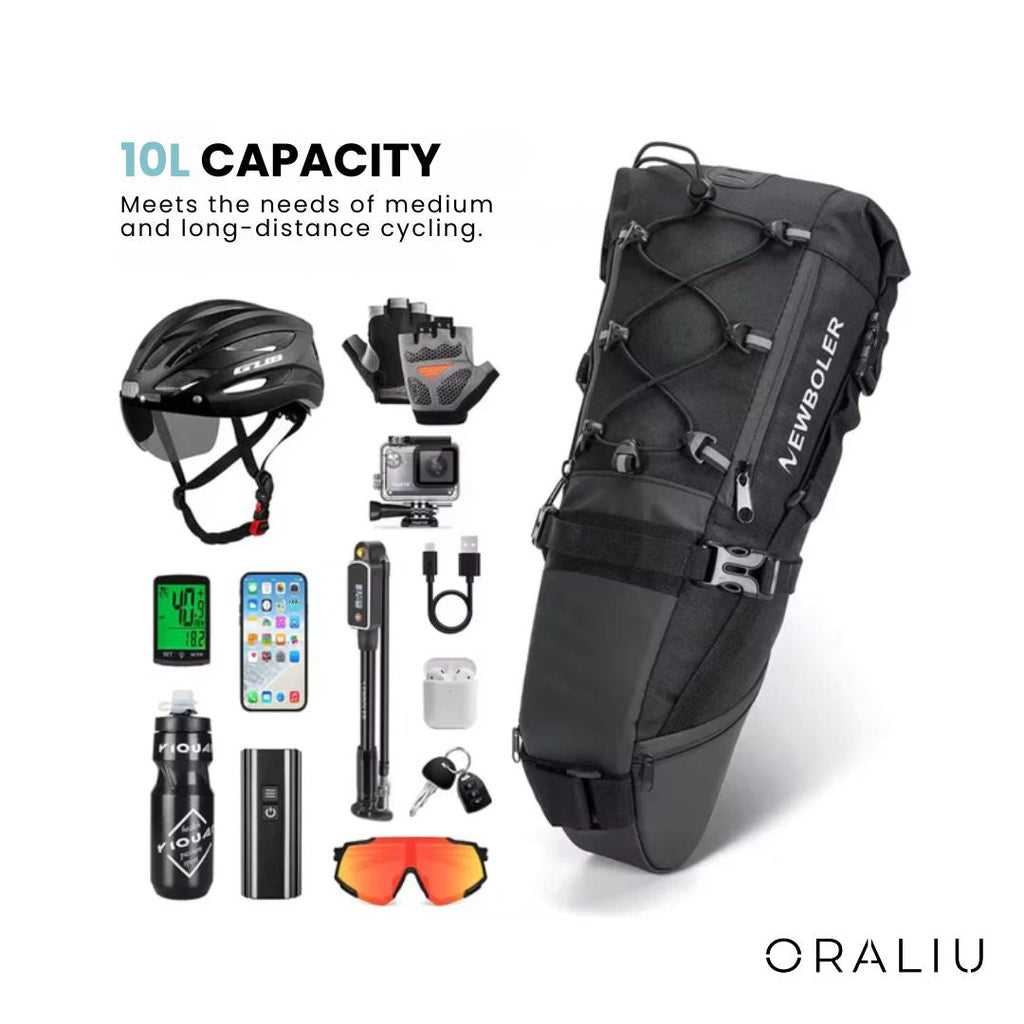 Avtoit | Waterproof Bike Saddle Bag – 10L Capacity, Lightweight & Durable Cycling Seat Pack