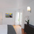 Avtoit | Fabric Cone Shade Wall Lamp with Crystal Ball Decoration Modern Style 1 Head Wall Light in Chrome